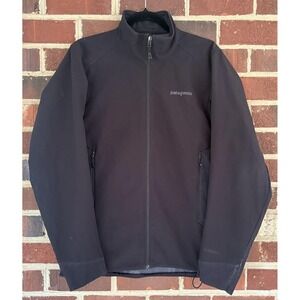 Patagonia Jacket Mens Medium Black Polartec Softshell Full Zip Outdoors Hiking